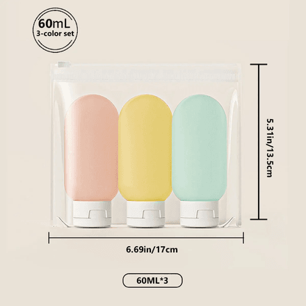 Lot de 3 bouteilles de voyage étanche en silicone thumbnail 2