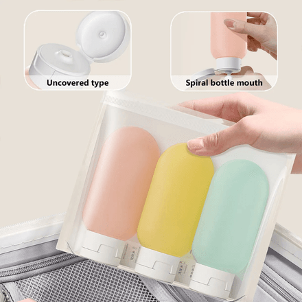 Lot de 3 bouteilles de voyage étanche en silicone thumbnail 4