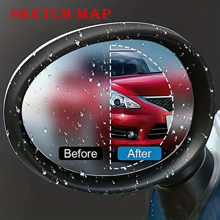 Lot de 2 Films Anti-Pluie pour Rétroviseurs de Voiture – Conduite Sûre par Temps de Pluie & Brouillard thumbnail 5
