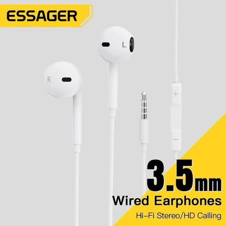 ESSAGER Écouteurs intra-auriculaires filaires avec microphone, écouteurs stéréo thumbnail 1