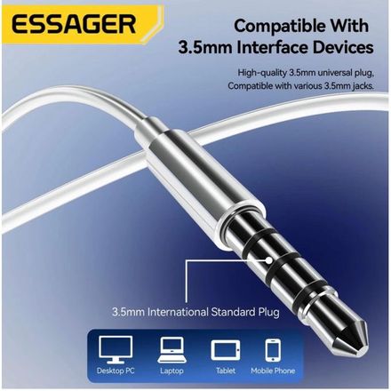 ESSAGER Écouteurs intra-auriculaires filaires avec microphone, écouteurs stéréo thumbnail 3