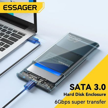 ESSAGER Boîtier de disque dur SATA 2.5 pouces, USB 3.0, boîtiers de stockage pour SSD 2.5 pouces thumbnail 1