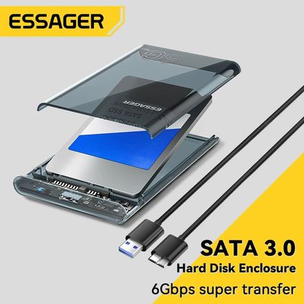 ESSAGER Boîtier de disque dur SATA 2.5 pouces, USB 3.0, boîtiers de stockage pour SSD 2.5 pouces thumbnail 2
