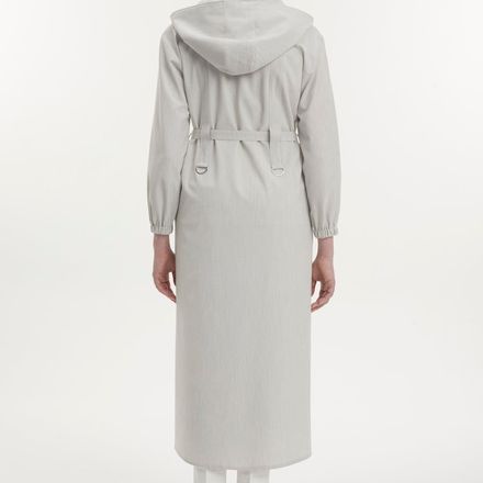 Manteau à capuche zippé ceinturé en pierre thumbnail 4
