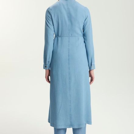 Zippered Belted Blue Dress thumbnail 5