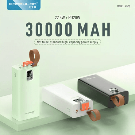 Power Bank A52q – 30000mah | 22.5w Super Fast Charging + Pd20w (couleur Aléatoire) thumbnail 6