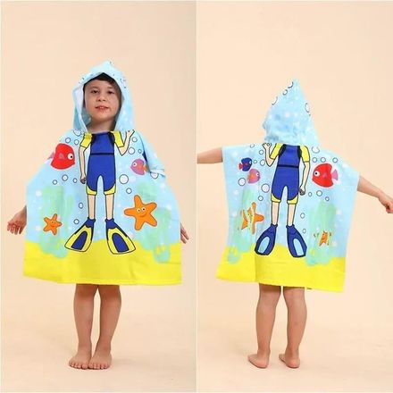 Serviette à Capuche Enfant Plongeur – Ultra Douce & Absorbante – 3 à 10 Ans thumbnail 5