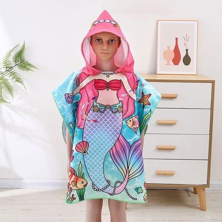 Serviette à Capuche Sirène pour Fille – Ultra Douce & Séchage Rapide – 3 à 10 Ans thumbnail 2