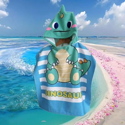 Serviette à Capuche Enfant Dinosaure – Douce & Absorbante – 3 à 10 Ans thumbnail 3