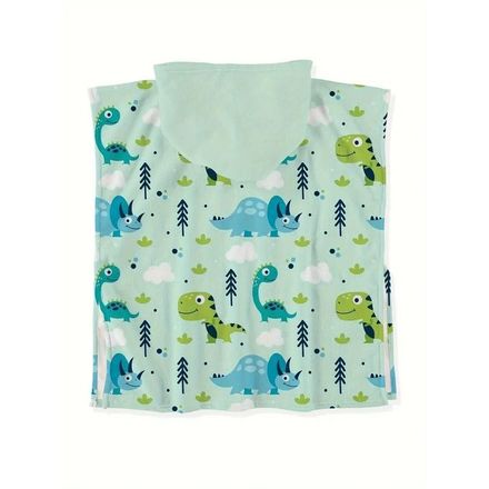 Serviette à Capuche Dinosaure Vert Clair – Douce & Ludique – Enfants 3 à 10 Ans thumbnail 2
