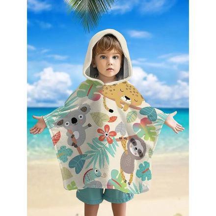 Serviette à Capuche Enfant – Animaux de la Forêt – Ultra Douce & Légère – 3 à 10 Ans thumbnail 3