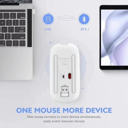 Souris sans Fil Rechargeable Silencieuse Rétro-Éclairée par LED Souris Ordinateur Portable Souris 2.4Ghz Récepteur Bluetooth double Mode souris optique thumbnail 3