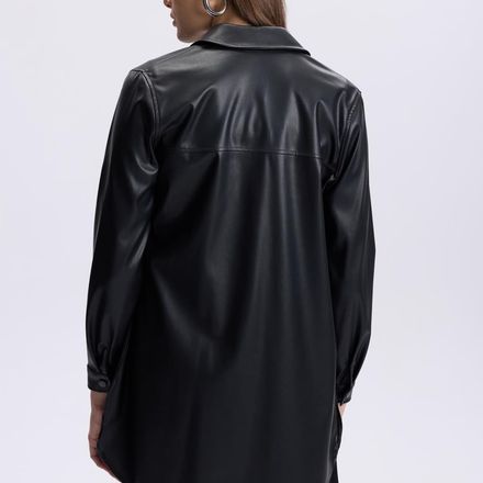 Tunique en cuir  à col de chemise thumbnail 6