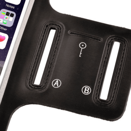 Brassard sport universel pour smartphones de taille moyenne - Noir thumbnail 3