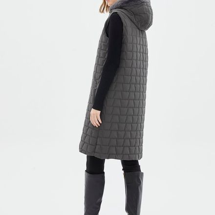 Gilet à capuche fumé à motifs matelassés thumbnail 2