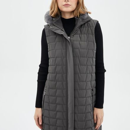 Gilet à capuche fumé à motifs matelassés thumbnail 3