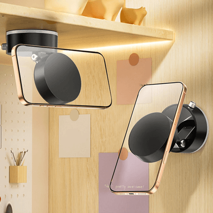 Mini Support De Telephone Magnetique A Ventouse Double Face – Couleur Aléatoire thumbnail 3
