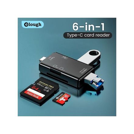 Lecteur de Carte USB 3.0 Multifonction 6 en 1, Disque U, Type C, Micro USB, Clé USB TF, Clé USB SD, Adaptateur thumbnail 1