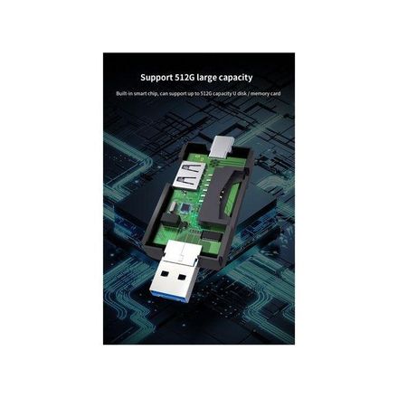 Lecteur de Carte USB 3.0 Multifonction 6 en 1, Disque U, Type C, Micro USB, Clé USB TF, Clé USB SD, Adaptateur thumbnail 2