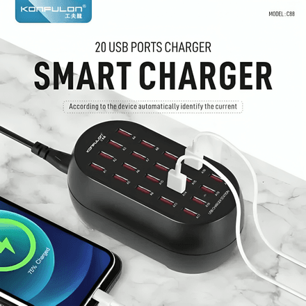 KONFULON C88 – Chargeur Intelligent 20 Ports USB thumbnail 2
