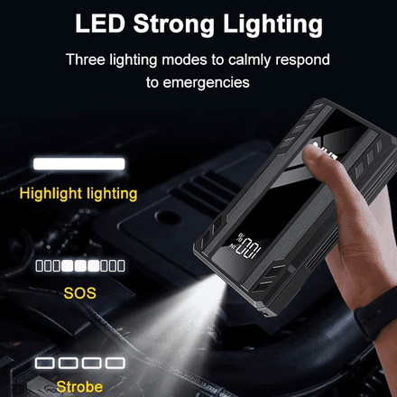 Démarreur de saut de voiture 1000 A, chargeur de batterie Booster de batterie externe de secours  thumbnail 3