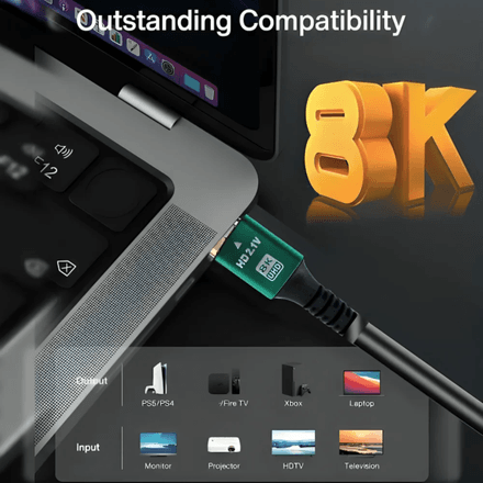 Câble HDMI 8K 2M – Ultra Haute Vitesse 48 Gbps thumbnail 3