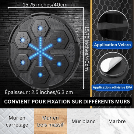 Appareil de Boxe Murale LED Bluetooth – 7 Modes Musicaux & Entraînement Sportif thumbnail 3