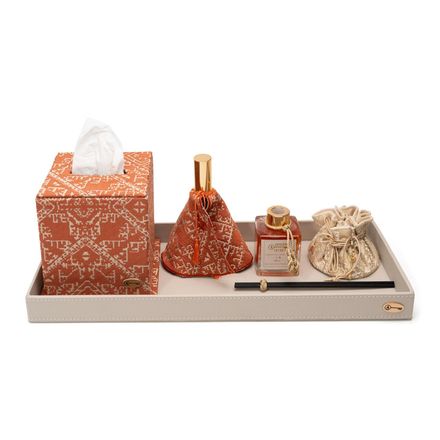 Grand Plateau Senteurs Tissu Tradition / Tissu Gharza Terracota thumbnail 1