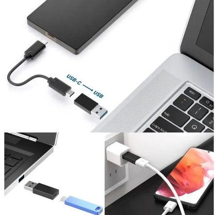 Adaptateur USB vers USB-C Compatible Chargeur Secteur-Ordinateur Etc Vers USB C thumbnail 3
