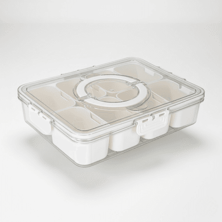 Boîte de Rangement Alimentaire Rectangulaire Compartiments Amovibles Idéale Snacks & Organisation Cuisine thumbnail 1