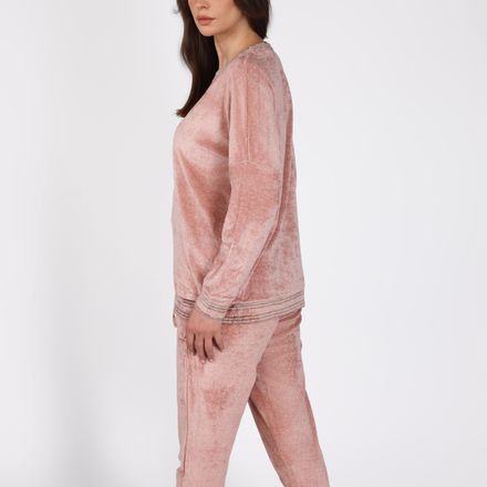 Pyjama rose à motif brodé - Collection La Douceur d’hiver thumbnail 3