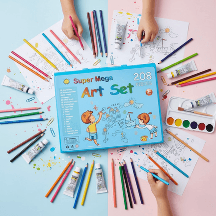 Coffret De Coloriage Enfants – Mega Art Set 208 Pièces thumbnail 1