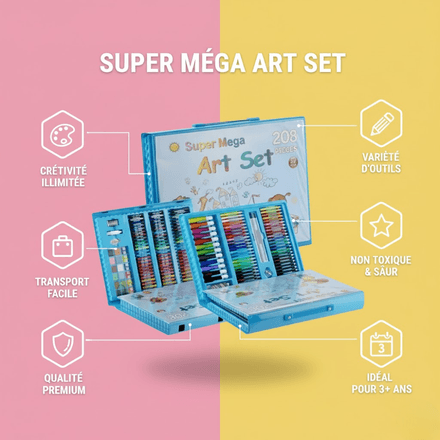 Coffret De Coloriage Enfants – Mega Art Set 208 Pièces thumbnail 3