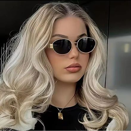 Lunettes de soleil ovales rétro femme – Métal haut de gamme, look luxe & protection UV400 thumbnail 5