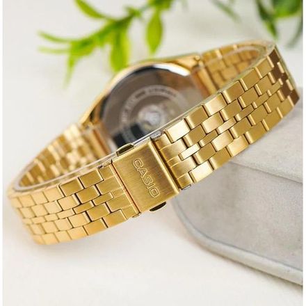 Montre Homme Cadran Vert Bracelet Acier Inoxydable Doré Étanche thumbnail 3