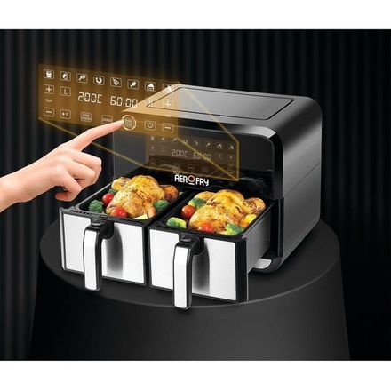 Air fryer Double 4L + 4L Aerofry en acier Black + Decker thumbnail 2