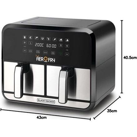 Air fryer Double 4L + 4L Aerofry en acier Black + Decker thumbnail 3