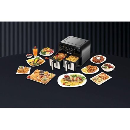Air fryer Double 4L + 4L Aerofry en acier Black + Decker thumbnail 4