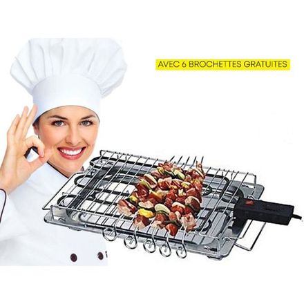 Barbecue électrique - Grill - 2250W - 6 brochettes - Nettoyage facile thumbnail 1