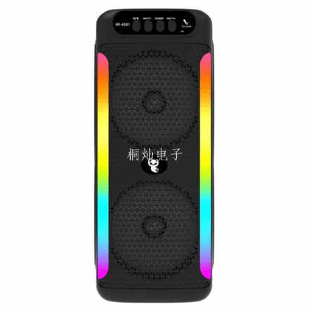 Enceinte Bluetooth Portable HF-4261 Double 4" Haute Puissance à Lumières LED thumbnail 2