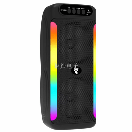 Enceinte Bluetooth Portable HF-4261 Double 4" Haute Puissance à Lumières LED thumbnail 3