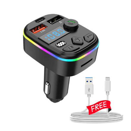 Émetteur FM/lecteur MP3 pour voiture C4 avec double port USB et port Type-C thumbnail 1