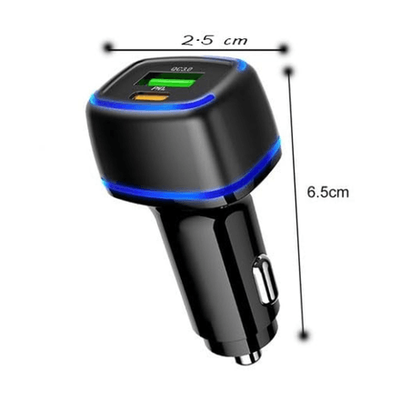 Chargeur de voiture avec charge rapide Double port : sortie USB-C et USB-C thumbnail 2