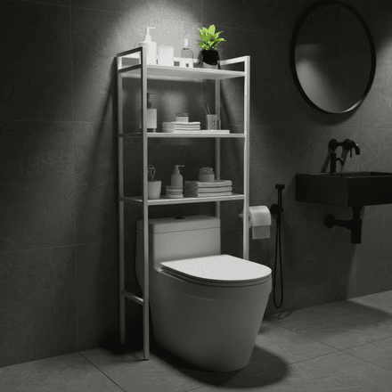 Rangement Salle De Bain Au-dessus Des Toilettes – 3 Niveaux Design Moderne - Couleure Aleatoire thumbnail 5
