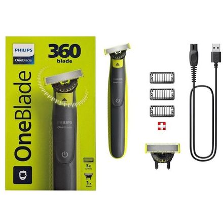 Tondeuse Rasoir Faciale Rechargeable OneBlade 360 Utilisable  thumbnail 1
