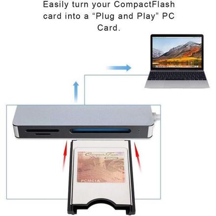 Ultra Adaptateur de lecteur de Flash Compact CF Card vers PCMCIA 68 broches pour ordinateur portable Mercedes-Benz Classe GLK/SLK/CLS/E/C thumbnail 2