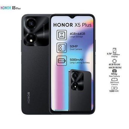 Honor X5 Plus - 6.56" - 64 Go - 4 Go RAM - Noir thumbnail 2