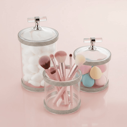 Lot de 3 Boîtes de Rangement Cylindriques en Acrylique Transparent thumbnail 1