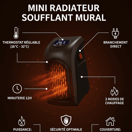 Mini Chauffage Mural 400W thumbnail 2