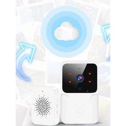 Sonnette vidéo lien WIFI basse consommation,modèle rechargeable sonnette vision nocturne HD sécurité intelligente 1 glisser 1 interphone domestique thumbnail 3